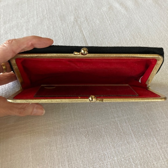 Vintage Petit Point Tapestry Clutch Purse 1950s Made in Japan Floral Evening Bag - Picture 5 of 8